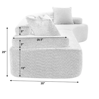 ModernLuxe 139" 4-Seater Sectional Sofa Bed with ARC Armrests 7 ModernLuxe 139" 4-Seater Sectional Sofa Bed with ARC Armrests - Image 5