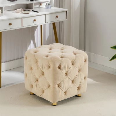 Modern Velvet Upholstered Ottoman - ModernLuxe 3 Modern Velvet Upholstered Ottoman - ModernLuxe
