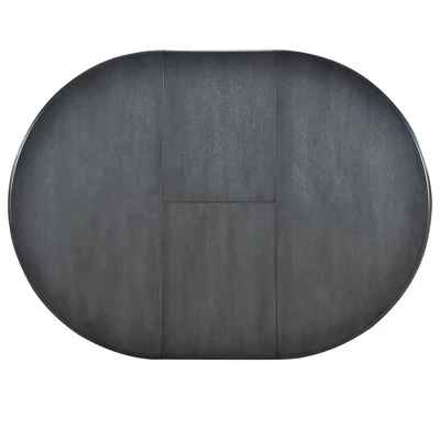 5 PCS Round Wood Extendable Dining Table Set With 4 Dining Chairs-ModernLuxe 9 5 PCS Round Wood Extendable Dining Table Set With 4 Dining Chairs-ModernLuxe - Image 7