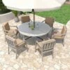 ModernLuxe 6-Person Outdoor Wooden Dining Set with Umbrella Hole & Cushions - Antique Gray 1 ModernLuxe 6-Person Outdoor Wooden Dining Set with Umbrella Hole & Cushions - Antique Gray -Luxe Furniture Sale GUEST 8226f4da 79c6 4ae8 9294 77f6123ef0ca