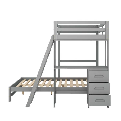 ModernLuxe Twin Over Full Bunk Bed with Built-in Desk and Storage Drawers 8 ModernLuxe Twin Over Full Bunk Bed with Built-in Desk and Storage Drawers - Image 6