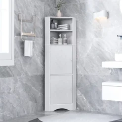 Tall Bathroom Freestanding Corner Cabinet With Door And Adjustable Shelves - ModernLuxe 22 Tall Bathroom Freestanding Corner Cabinet With Door And Adjustable Shelves - ModernLuxe -Luxe Furniture Sale GUEST 8364d3ca 9d12 4f3b a5ee b1d8e462115c