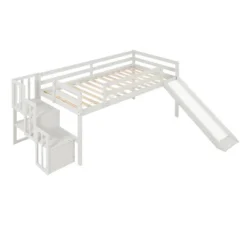 ModernLuxe Twin Size Loft Bed with Reversible Slide and Staircase Storage -Luxe Furniture Sale GUEST 83872432 d15d 426f a1b3 0d67e2540680