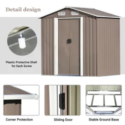 ModernLuxe 6ft x 4ft Metal Outdoor Storage Shed with Vents and Foundation -Luxe Furniture Sale GUEST 8393bb24 0609 43c8 b26f 20d160f7e648