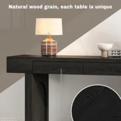 51.9"W Rustic Console Table With Rattan Accent, Narrow Entryway Table With Drawers, Wood Finish Sofa Table Console Tables - ModernLuxe 15 51.9"W Rustic Console Table With Rattan Accent, Narrow Entryway Table With Drawers, Wood Finish Sofa Table Console Tables - ModernLuxe -Luxe Furniture Sale GUEST 84289253 384d 43bb 9980 bdf5eae7c642