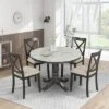 ModernLuxe 5-Piece Round Dining Set with Faux Marble Table and 4 Upholstered Chairs -Luxe Furniture Sale GUEST 84596ebc dfd2 413f b28d 808199c5394b