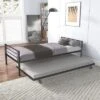 ModernLuxe Twin Over Twin Metal Bunk Bed with Trundle and Built-in Ladders -Luxe Furniture Sale GUEST 8492d40e 4210 4832 8ba4 a96f9a8c9c14