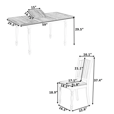ModernLuxe 5-Piece Mid-Century Extendable Dining Set with 15-Inch Butterfly Leaf 4 ModernLuxe 5-Piece Mid-Century Extendable Dining Set with 15-Inch Butterfly Leaf - Image 2
