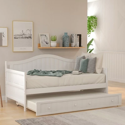 Twin Wooden Daybed With Trundle Bed-ModernLuxe 12 Twin Wooden Daybed With Trundle Bed-ModernLuxe - Image 10
