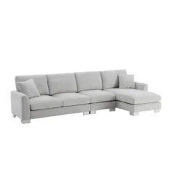 5-Seat L-Shaped Chenille Oversized Sectional Sofa Set With 2 Free Pillows, 4W-ModernLuxe -Luxe Furniture Sale GUEST 87ced5d5 87b4 4569 b49f e3a1910f8c7b