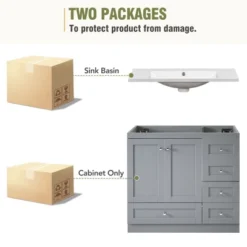 ModernLuxe 36" Shaker Style Free-Standing Bathroom Vanity with Resin Sink 23 ModernLuxe 36" Shaker Style Free-Standing Bathroom Vanity with Resin Sink -Luxe Furniture Sale GUEST 87dab0ca 582f 4969 9819 944334ce15ed