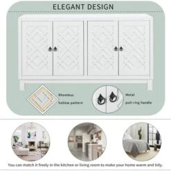 Classic Sideboard, 4 Door Buffet Cabinet With Pull Ring Handles-ModernLuxe 16 Classic Sideboard, 4 Door Buffet Cabinet With Pull Ring Handles-ModernLuxe -Luxe Furniture Sale GUEST 880af2f1 dd89 4d9c aedf 3b2ac966f6d3