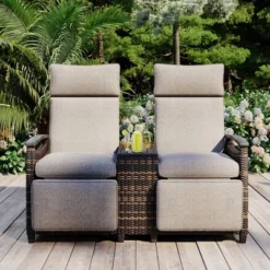 ModernLuxe Patio Recliner Loveseat with Adjustable Backrest & Storage Table -Luxe Furniture Sale GUEST 88b29f87 dc50 477c 9888 1b5e600b19f3