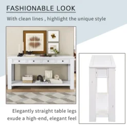 63"W Console Table/Sofa Table With Storage Drawers And Bottom Shelf 4Q - ModernLuxe -Luxe Furniture Sale GUEST 89c3a3f5 3f28 451a 8a78 a0c2aa6f87a7