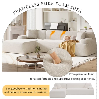 109" Simplified Style Large L-Shape Modular Sectional Sofa, 2 Piece Free Combination Sofa - ModernLuxe 5 109" Simplified Style Large L-Shape Modular Sectional Sofa, 2 Piece Free Combination Sofa - ModernLuxe - Image 3