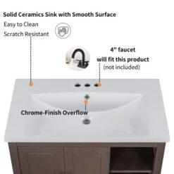 30" Bathroom Vanity With Ceramic Sink, Doors And Drawers - ModernLuxe 24 30" Bathroom Vanity With Ceramic Sink, Doors And Drawers - ModernLuxe -Luxe Furniture Sale GUEST 8a46afca 09fa 4850 8094 f7449b4c6aea