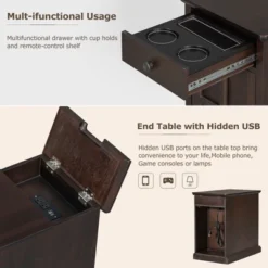 ModernLuxe Classic Vintage End Table with USB Ports and Storage Drawer 20 ModernLuxe Classic Vintage End Table with USB Ports and Storage Drawer -Luxe Furniture Sale GUEST 8a49384a a7e7 4c06 aafd 5c31d17b1939