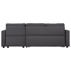 87.4"W Modern L-Shaped Sectional Sofa, Elegant Upholstered Sleeper Sofa Bed With Storage Chaise & 2 Throw Pillows, Gray - ModernLuxe 24 87.4"W Modern L-Shaped Sectional Sofa, Elegant Upholstered Sleeper Sofa Bed With Storage Chaise & 2 Throw Pillows, Gray - ModernLuxe -Luxe Furniture Sale GUEST 8a9452f4 9c86 4cee 9f73 72d4b87bb618