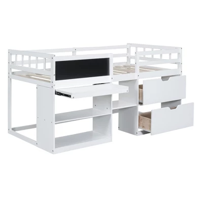 ModernLuxe Twin Size Low Loft Bed with Integrated Desk and Drawers 5 ModernLuxe Twin Size Low Loft Bed with Integrated Desk and Drawers - Image 3