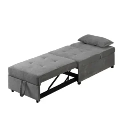 ModernLuxe Pull Out Sleeper Sofa Bed with Pillow - Modern Velvet Futon