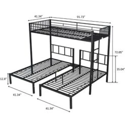 ModernLuxe Modern Metal Triple Bunk Bed - Convertible 3-in-1 Twin Design 17 ModernLuxe Modern Metal Triple Bunk Bed - Convertible 3-in-1 Twin Design -Luxe Furniture Sale GUEST 8cda8439 afc6 405e 978f 091dede69175