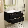 30"W Floating Bathroom Vanity With Resin Sink, Wall Mounted Bathroom Cabinet With 2 Drawers, Black/Green-ModernLuxe 1 30"W Floating Bathroom Vanity With Resin Sink, Wall Mounted Bathroom Cabinet With 2 Drawers, Black/Green-ModernLuxe -Luxe Furniture Sale GUEST 8cfeb499 f010 49d4 90c4 b589fe3cb716