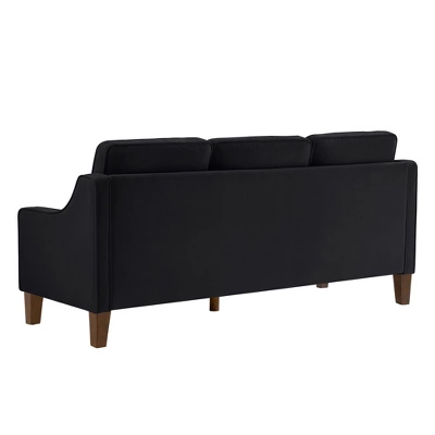 Single/Loveseat/3-Piece Seat Upholstered Sofa Chair/Couch With Scooped Armrest And Wooden Legs, Navy/Black/Taupe, 4W-ModernLuxe 8 Single/Loveseat/3-Piece Seat Upholstered Sofa Chair/Couch With Scooped Armrest And Wooden Legs, Navy/Black/Taupe, 4W-ModernLuxe - Image 6
