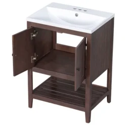 24" Modern Stylish Bathroom Vanity With Porcelain Sink And Open Shelves - ModernLuxe 17 24" Modern Stylish Bathroom Vanity With Porcelain Sink And Open Shelves - ModernLuxe -Luxe Furniture Sale GUEST 8f0da9ff 2ef7 4ee5 aa01 5d5a73a1060c