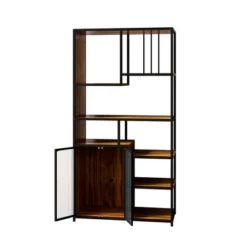 Multipurpose Bookshelf Storage Rack With Closed Storage Cabinets, Black + Brown - ModernLuxe 13 Multipurpose Bookshelf Storage Rack With Closed Storage Cabinets, Black + Brown - ModernLuxe -Luxe Furniture Sale GUEST 8f350fcd 97ff 42d8 b902 4bfe08a4174a