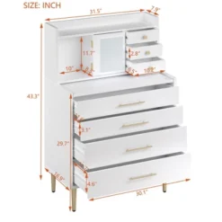 Vanity Makeup Table With Mirror, Storage Dresser With 7 Drawers-ModernLuxe 17 Vanity Makeup Table With Mirror, Storage Dresser With 7 Drawers-ModernLuxe -Luxe Furniture Sale GUEST 8f45be0e 51f8 4e91 b0b3 fc14f3954a38