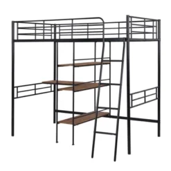 ModernLuxe Twin Size Metal Loft Bed with Built-in Desk and Shelves -Luxe Furniture Sale GUEST 8fd7aa44 4cac 4eef 81b3 faa56b4ff78c