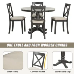 ModernLuxe 5-Piece Round Dining Set with Faux Marble Table and 4 Upholstered Chairs 23 ModernLuxe 5-Piece Round Dining Set with Faux Marble Table and 4 Upholstered Chairs -Luxe Furniture Sale GUEST 90826011 17d6 4b7f bc52 a0a077baacb7