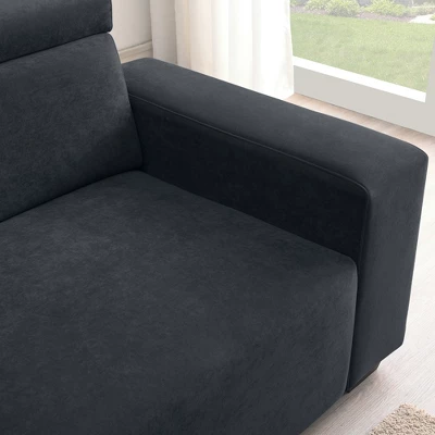 ModernLuxe 87" Velvet 2-Seater Sectional Sofa - Multi-Angle Adjustable Headrests 13 ModernLuxe 87" Velvet 2-Seater Sectional Sofa - Multi-Angle Adjustable Headrests - Image 11