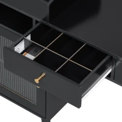 Modern Makeup Vanity Desk Vanity Table Dressing Table With Stool, Drawers, Cabinet & Charging Ports, Black/Walnut-ModernLuxe -Luxe Furniture Sale GUEST 91cc26be fa07 456f 9da9 6817fa26393e