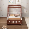 ModernLuxe Fun Play Car-Shaped Twin Bed for Kids - White and Orange -Luxe Furniture Sale GUEST 93162ca0 81fc 46b4 872a f55bde9b74db