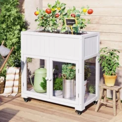 ModernLuxe 35" Mobile Wood Garden Greenhouse & Raised Bed Cold Frame 21 ModernLuxe 35" Mobile Wood Garden Greenhouse & Raised Bed Cold Frame -Luxe Furniture Sale GUEST 933abbcd ea50 4655 81ef b5128d6761cf