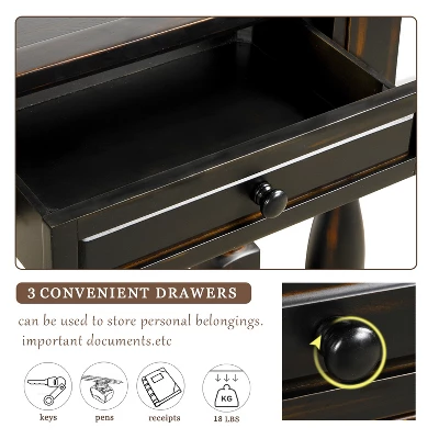 64"L Extra-thick Console Table With Drawers And Shelf-ModernLuxe 6 64"L Extra-thick Console Table With Drawers And Shelf-ModernLuxe - Image 4