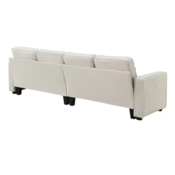 104" 4-Seater Modern Minimalist Linen Fabric Sofa With Arm Pockets And 4 Pillows - ModernLuxe 16 104" 4-Seater Modern Minimalist Linen Fabric Sofa With Arm Pockets And 4 Pillows - ModernLuxe -Luxe Furniture Sale GUEST 9409f244 db44 44c6 8283 7ad283102964