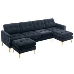 111" U-Shape Convertible Sectional Sofa Couch With Movable Ottoman-ModernLuxe 24 111" U-Shape Convertible Sectional Sofa Couch With Movable Ottoman-ModernLuxe -Luxe Furniture Sale GUEST 9438e638 f6e7 4a4e 8738 717a3a7b625c