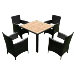 ModernLuxe 5-Piece Outdoor Patio Wicker Dining Set with Acacia Wood Table 17 ModernLuxe 5-Piece Outdoor Patio Wicker Dining Set with Acacia Wood Table -Luxe Furniture Sale GUEST 9487cc54 3698 4da9 9d08 b94938411238