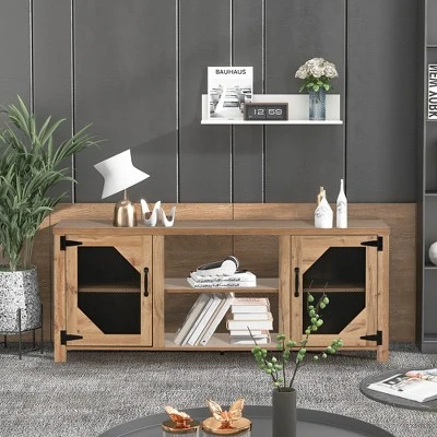 TV Stand For TVs Up To 65'' With Large Storage Space, Entertainment Center With 3 Levels Adjustable Shelves-ModernLuxe 3 TV Stand For TVs Up To 65'' With Large Storage Space, Entertainment Center With 3 Levels Adjustable Shelves-ModernLuxe