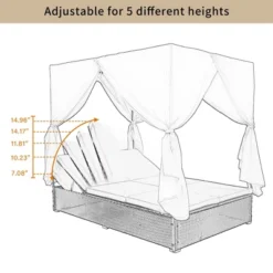 ModernLuxe Outdoor Wicker Sunbed Daybed with Adjustable Backrest and Privacy Canopy -Luxe Furniture Sale GUEST 94cb6163 9751 40ba 97e7 f4e6e0207bf4