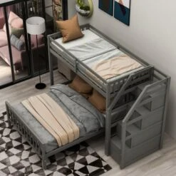 ModernLuxe Twin Over Full Loft Bed with Storage Staircase -Luxe Furniture Sale GUEST 94fd4ed4 b547 4e80 afa7 d5979a48b72a