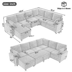 ModernLuxe 109.9" U-Shaped Sectional Sleeper Sofa with Storage and USB Ports -Luxe Furniture Sale GUEST 9540de9b bfe8 4ebb 92cb 915b295a56bd