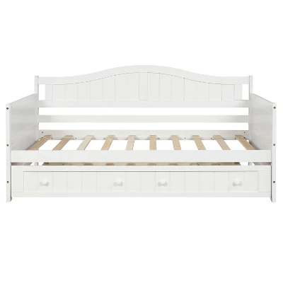 Twin Wooden Daybed With Trundle Bed-ModernLuxe 5 Twin Wooden Daybed With Trundle Bed-ModernLuxe - Image 3
