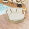 ModernLuxe Outdoor Rattan Daybed with Retractable Canopy and 4 Pillows -Luxe Furniture Sale GUEST 96151206 4695 4ff8 aae8 b8a8d44bbf84