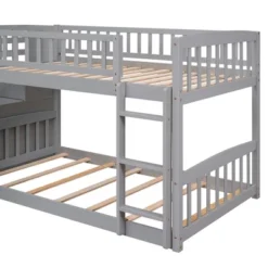 ModernLuxe Stairway Twin Over Twin Bunk Bed with Slide and Storage Drawers -Luxe Furniture Sale GUEST 96214614 0668 4fc3 bdce 998444443661