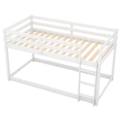 ModernLuxe Twin Over Twin Solid Wood Floor Bunk Bed with Integrated Safety Ladder 13 ModernLuxe Twin Over Twin Solid Wood Floor Bunk Bed with Integrated Safety Ladder -Luxe Furniture Sale GUEST 9668d007 ecac 49ed a84e 97f1fba53784