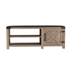 Modern Farmhouse Shoe Bench, Light Brown - ModernLuxe -Luxe Furniture Sale GUEST 96702f11 2291 429e b41c 9dceeca87f13