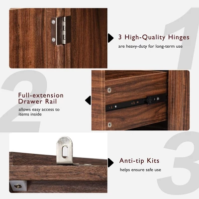 ModernLuxe 71"H Farmhouse Kitchen Pantry Cabinet with 2 Drawers & 8 Door Shelves 8 ModernLuxe 71"H Farmhouse Kitchen Pantry Cabinet with 2 Drawers & 8 Door Shelves - Image 6